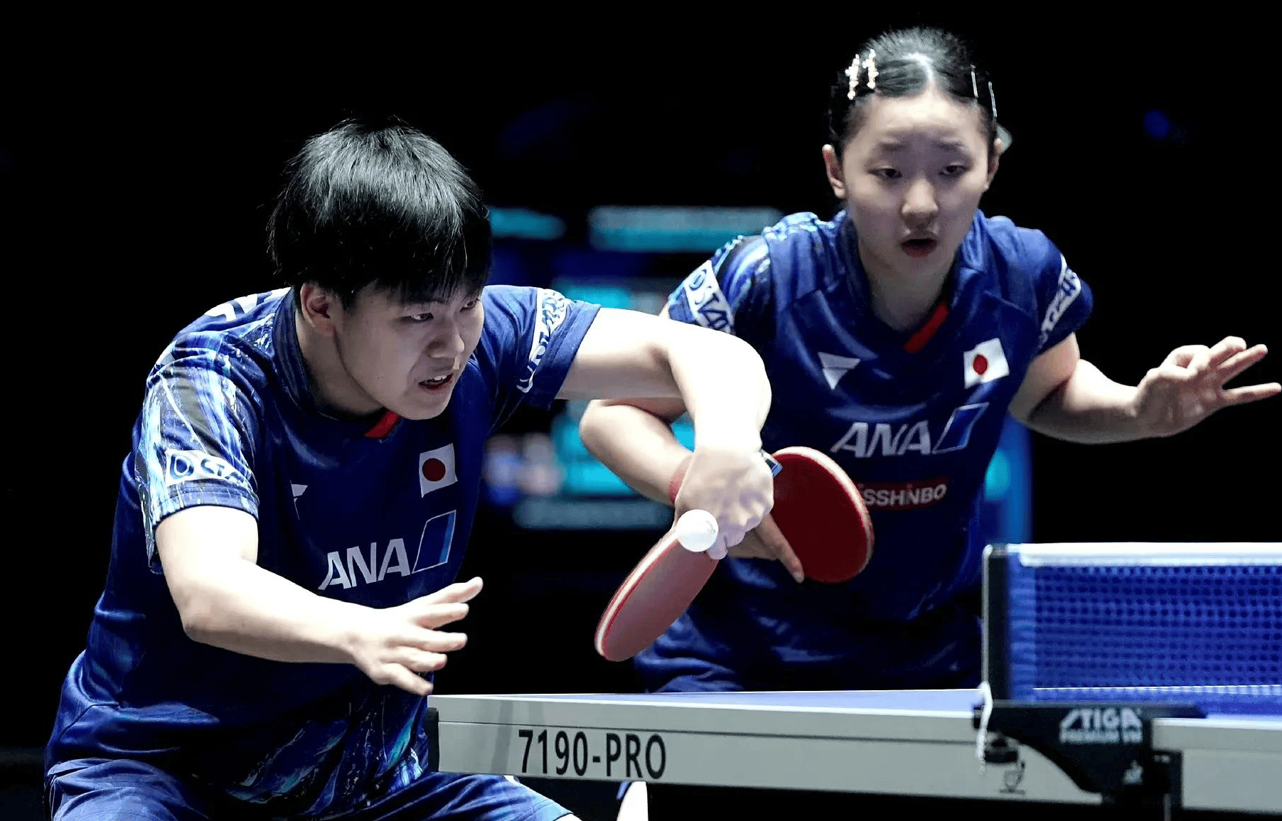 英国乒乓球队轻取比利时乒乓球队，张本智和统治全场